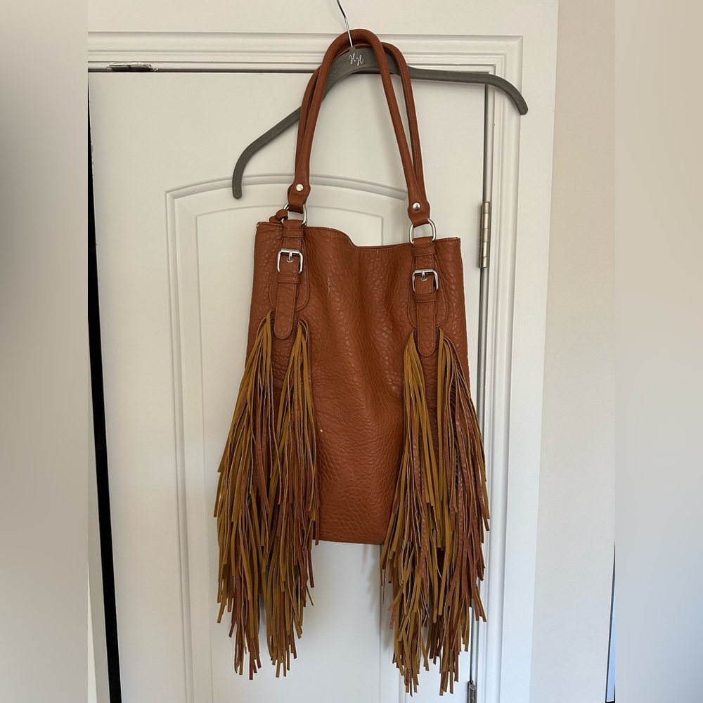 Free People Vegan Leather Fringe Purse